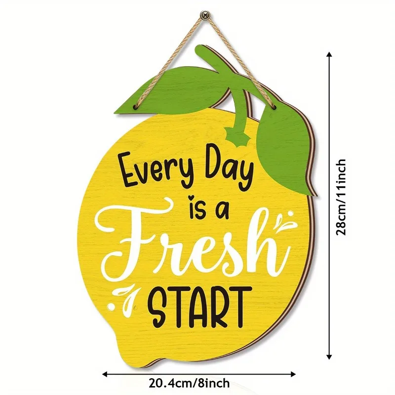 Letreros de limón de verano de madera duraderos, arte de pared divertido, adornos de pared de limón, tablero colgante de bienvenida de dibujos animados para fiesta en la habitación del hogar - imagen 2