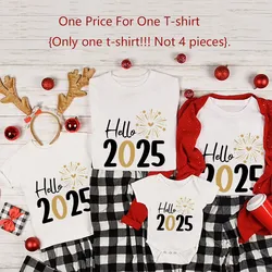 Conjunto Hello 2025 coordinar madre e hijo – Pelele y camiseta bebé