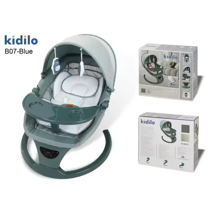 Mecedora oscilante eléctrica para bebés de 0 a 12 meses, diseño multifuncional cómodo, se puede utilizar para sentarse o acostarse - imagen 2