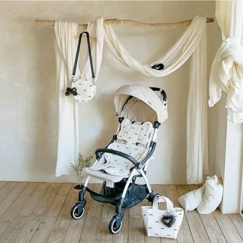 Cojín Universal para asiento de cochecito, sencillo, para recién nacido, bonito lazo, estilo corazón, funda para asiento de cochecito de bebé, accesorios para cochecito - imagen 2