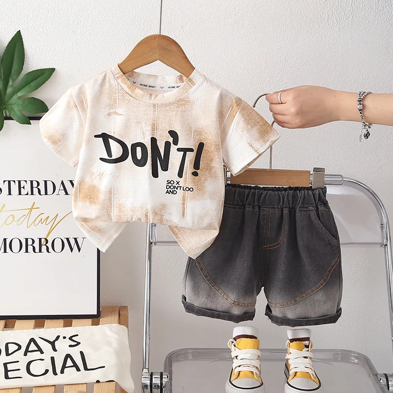 Conjunto verano bebé camiseta y pantalón corto de algodón - imagen 2