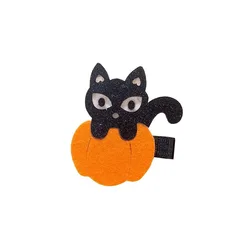 Lazos Halloween niñas con pinzas murciélago fantasma y cinta satinada