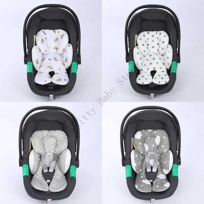 Cojín de asiento de coche de seguridad para bebé de doble cara de algodón suave, soporte para cabeza y cuerpo para recién nacidos, almohadilla de revestimiento para asiento de coche - imagen 2