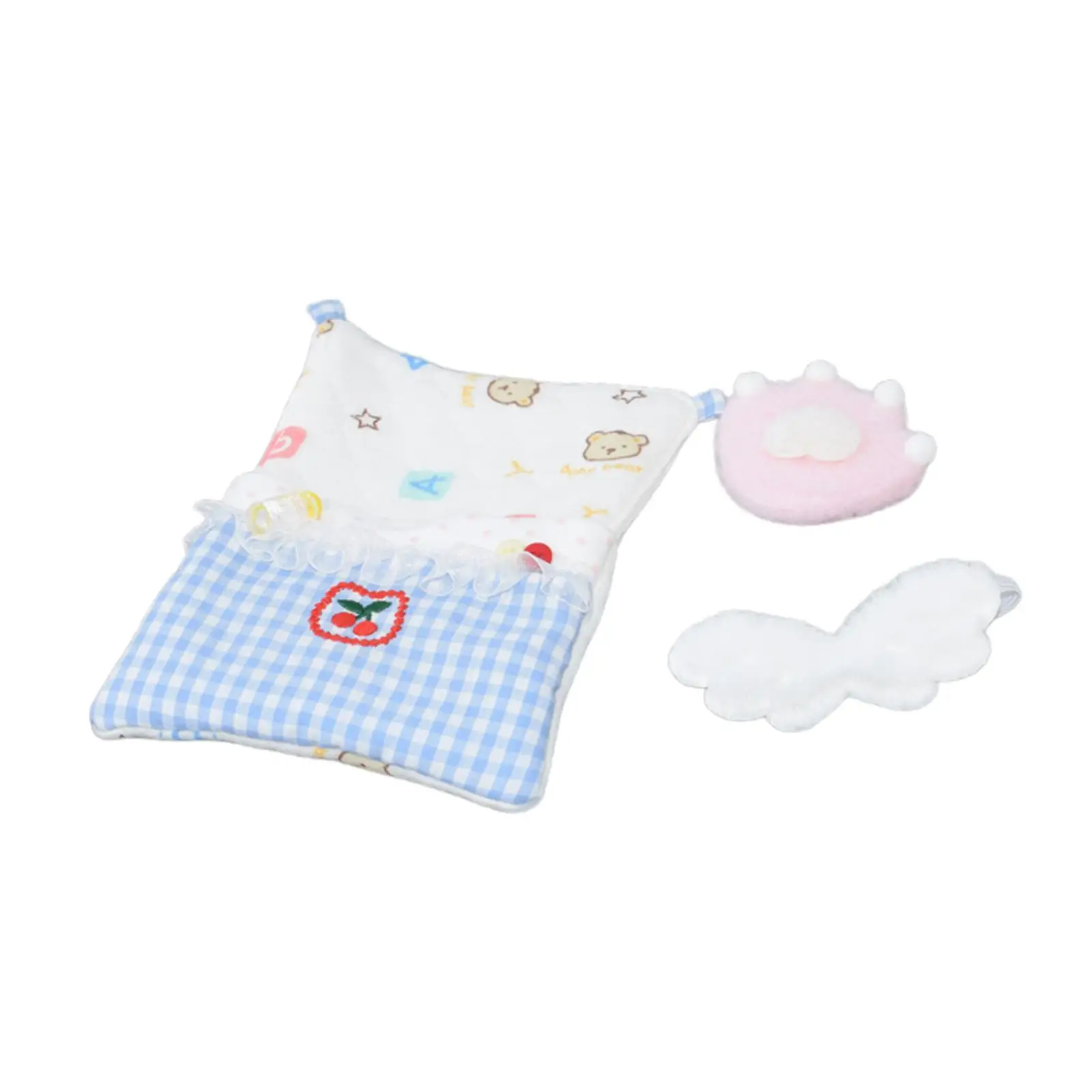 3 Pieces Doll Bedding Accessories Set,Doll Bed Accessories Quilt Pillow and Eye Mask Decorative Cute Comfort Pretend Play 3 Pieces Doll Bedding Accessories Set,Doll Bed Accessories Quilt Pillow and Eye Mask Decorative Cute Comfort Pretend Play