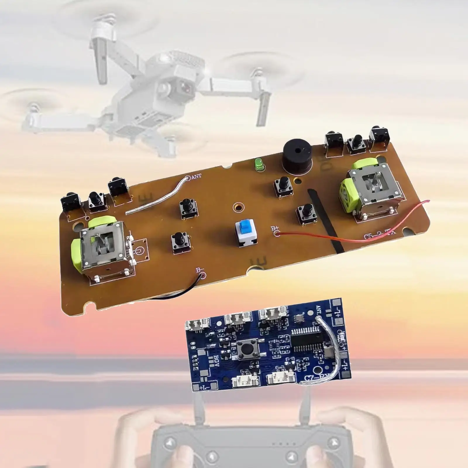 2 Pieces RC Drone Transmitter Board and Received Board RC Quadcopter Drone Part for E88Pro E88 Quadcopter Drone Plane DIY Accs