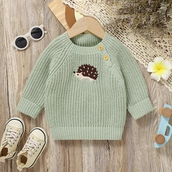 Jersey bebé punto erizo manga larga cuello redondo otoño invierno