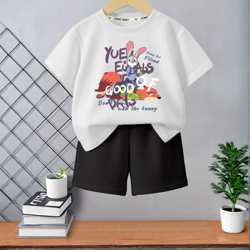 Conjunto verano para niño y niña camisetas pantalones cortos casual - imagen 2