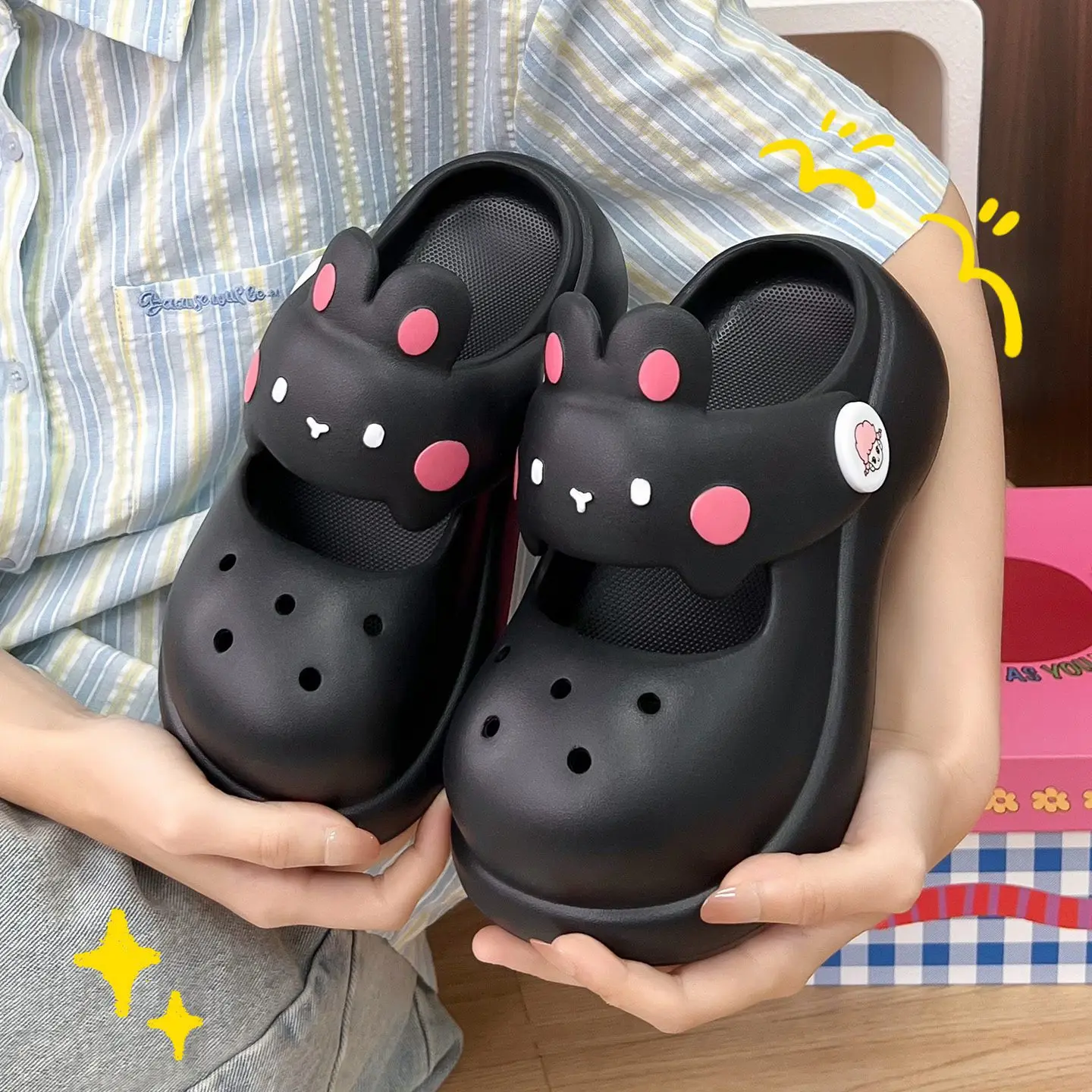 Zuecos de plataforma EVA infantil con diseño de conejitos - imagen 5