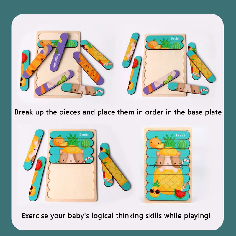 Puzzle 3D Montessori de madera – Juguete educativo 2-3 años - imagen 4