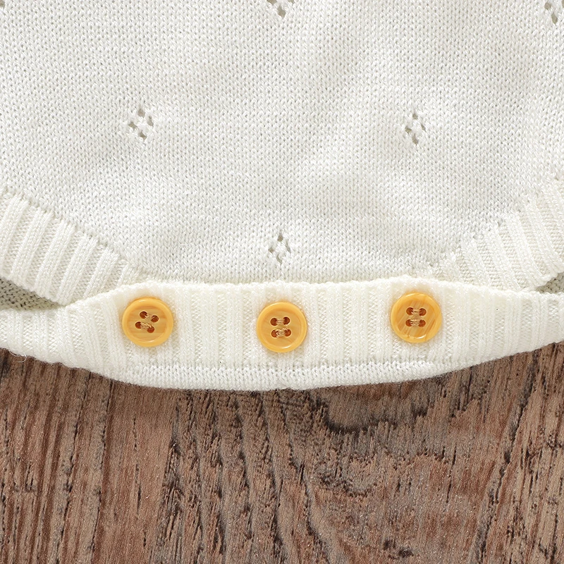 CWhite-body tejido sin mangas para niñas recién nacidas, ropa de moda Floral, prendas de vestir para niños, mono, mono para niños - imagen 5