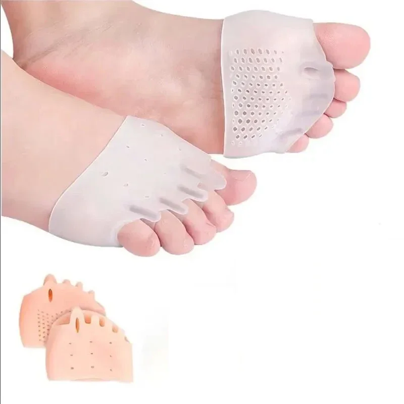 Almohadilla de cojín separador, 2 uds., almohadillas de silicona para el antepié, plantillas de Gel, plantillas para aliviar el dolor en los dedos, Corrector de Valgus, almohadillas de Gel - imagen 5