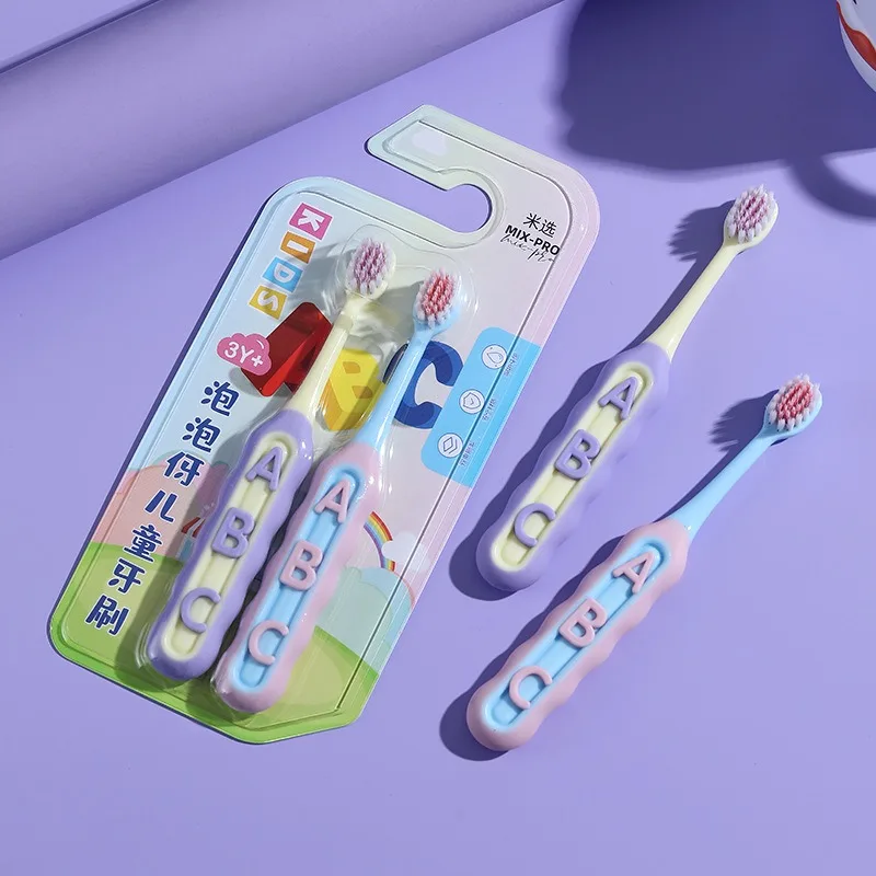 2 unids/set de cepillo de dientes de dibujos animados para niños, piel suave en espiral, cuidado Dental para bebés de 3 a 12 años, limpieza de dientes, cepillo de dientes antideslizante para niños - imagen 3