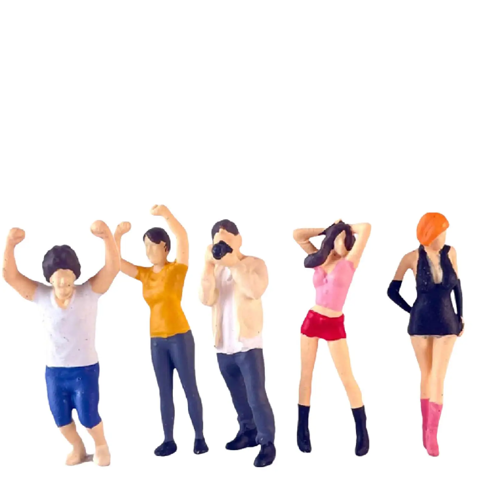 5x 1/64 People Model Resin Figurines Role Play Figure Hand Drawing for DIY Scene Decor Collectibles Layout Miniature Scenes