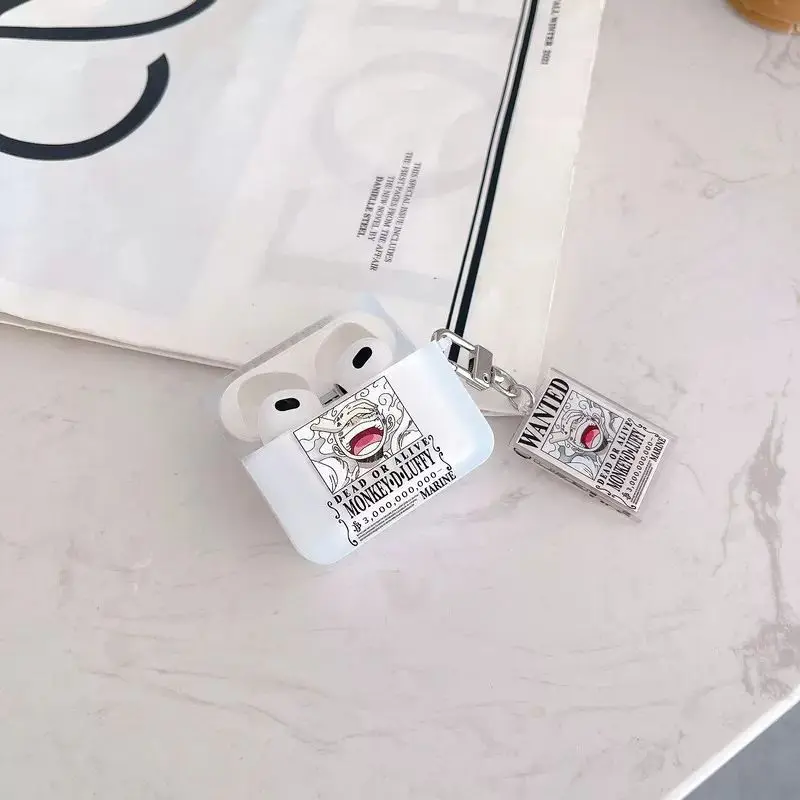 Funda protectora de una pieza Luffy con colgante acrílico para Airpods 4 3 2 1 Pro, accesorios para auriculares, funda de silicona para auriculares Bluetooth - imagen 4