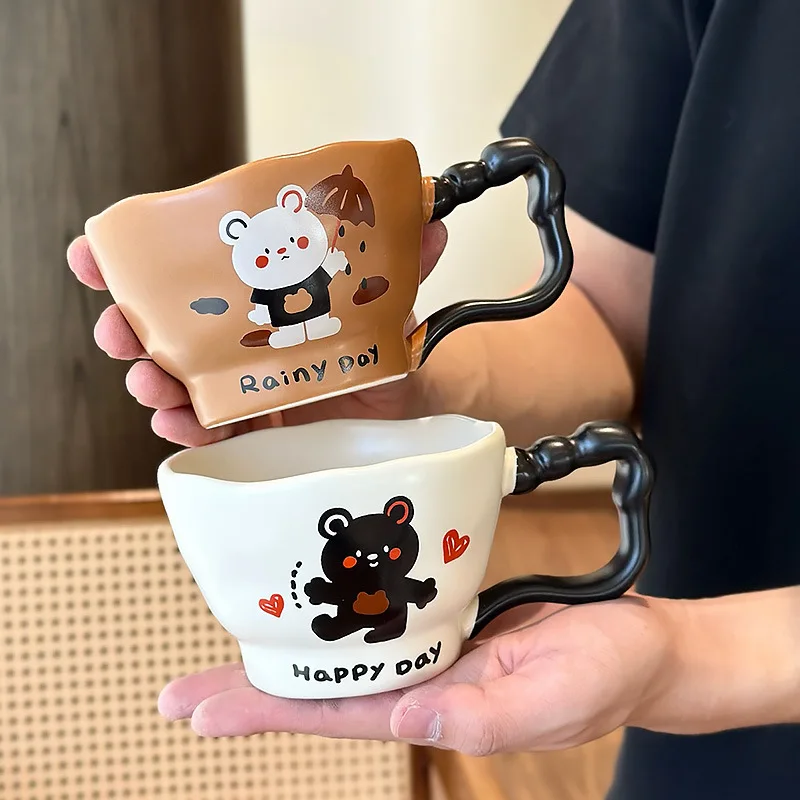 Taza cerámica de oso bonita con mango grande y boca ancha para oficina - imagen 2