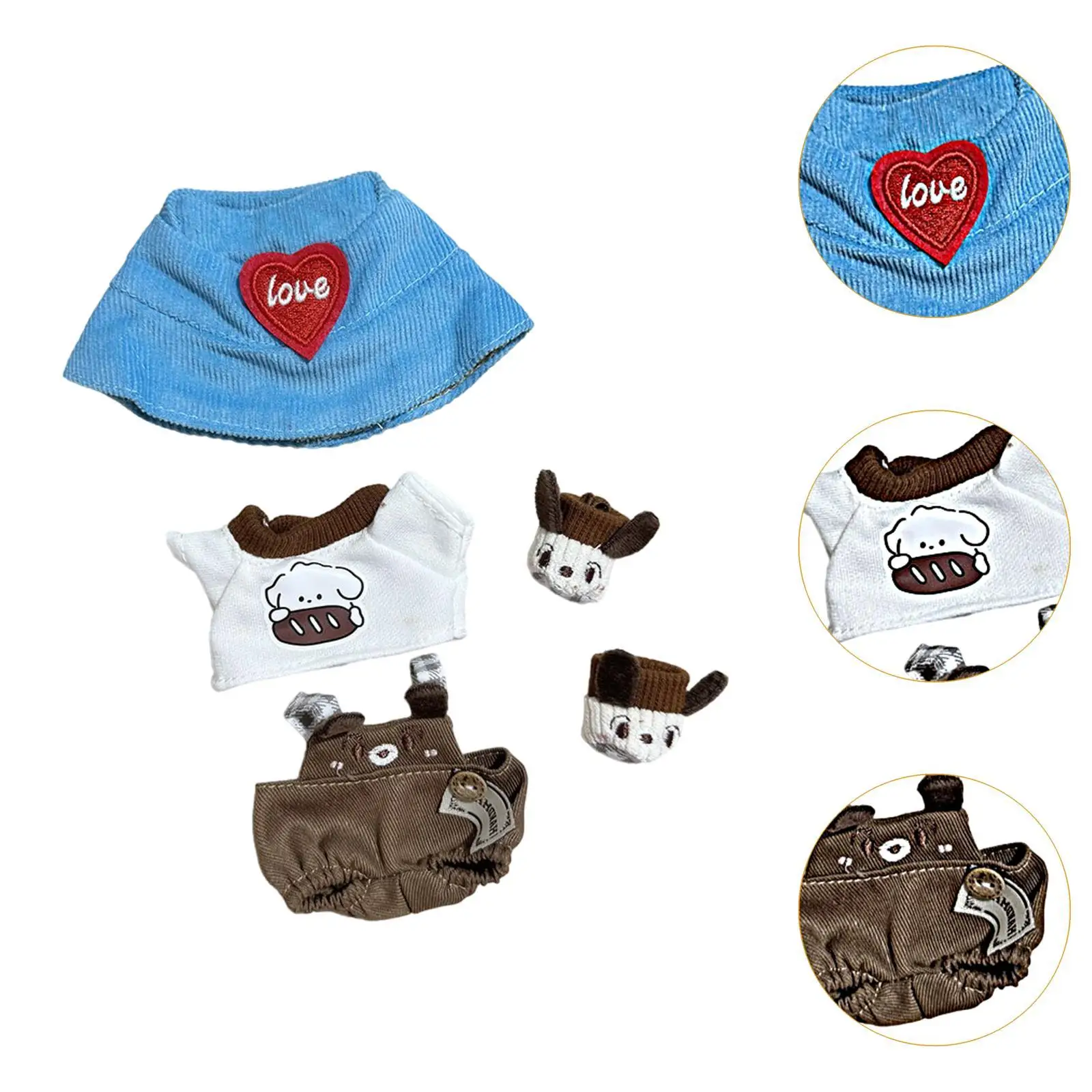 Plush Doll Clothes DIY Plush Doll Accessories for 15-17cm Doll Costumes Stuffed Plush Doll Dress up Fashion Cartoon Comfortable Plush Doll Clothes DIY Plush Doll Accessories for 15-17cm Doll Costumes Stuffed Plush Doll Dress up Fashion Cartoon Comfortable