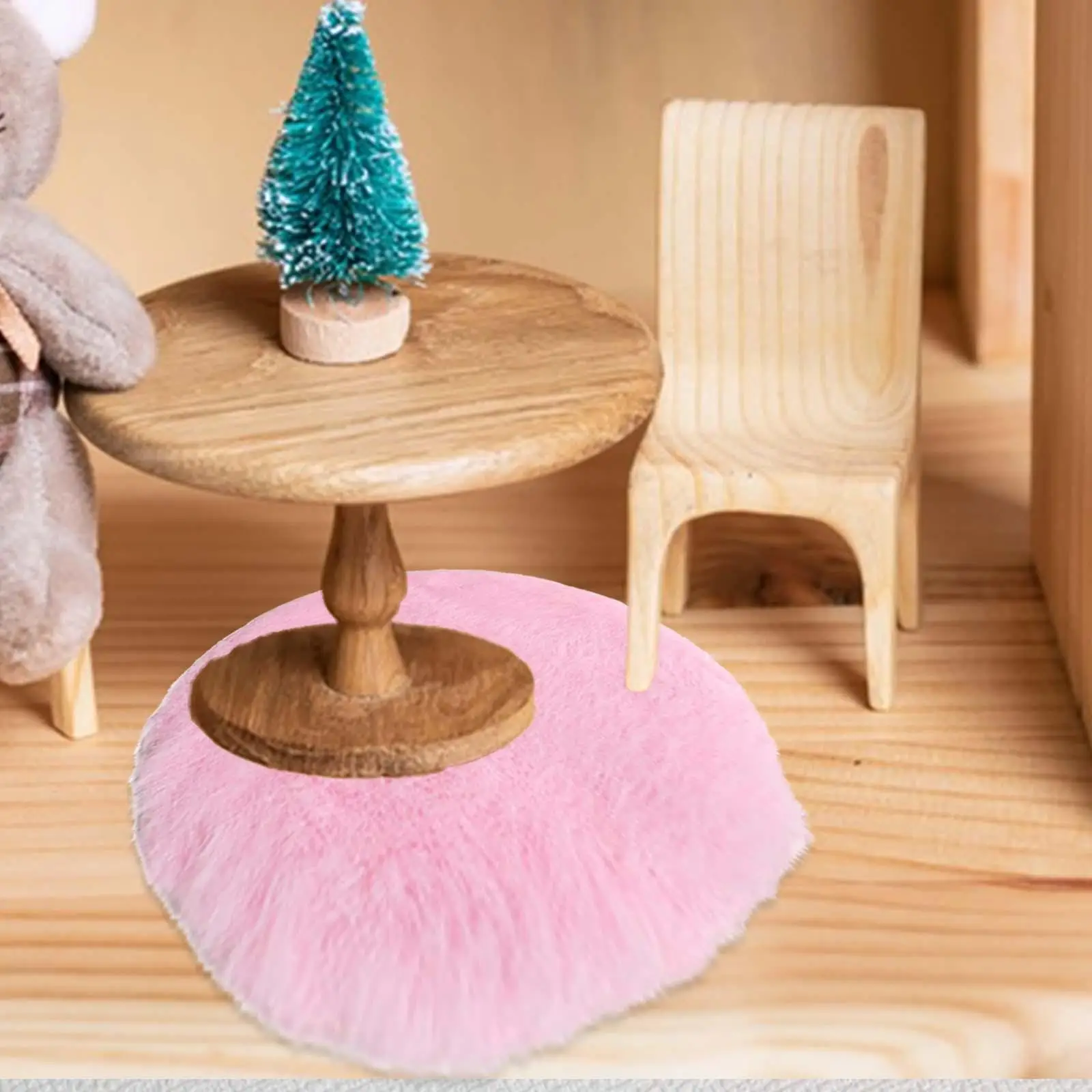 2X Plush 1:12 Dollhouse Mini Carpet Doll Accessories Decoration for