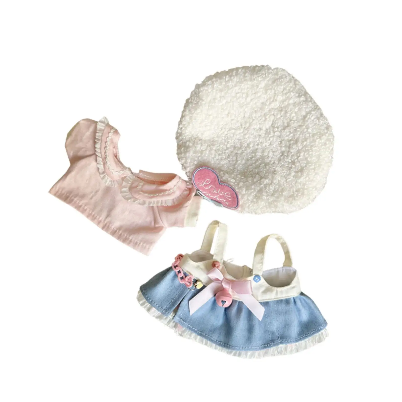 Duck Plush Clothes for 15cm Doll Dress up Stylish Photo Props Costumes Comfortable Doll Clothing Cartoon Plush Doll Accessories