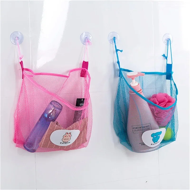 Bolsa de baño de malla para baño de bebé, cesta de dibujos animados para niños, red de juegos para niños, tela impermeable, juguetes de arena, organizador de almacenamiento para playa - imagen 4