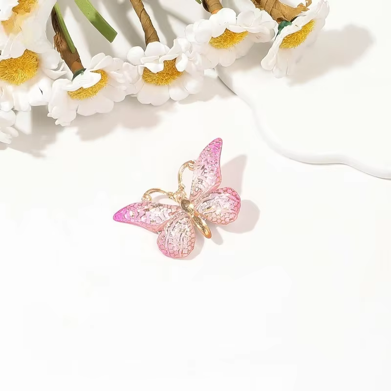 Pinzas mariposa y leopardo degradado para niña – Clips pico de pato - imagen 2