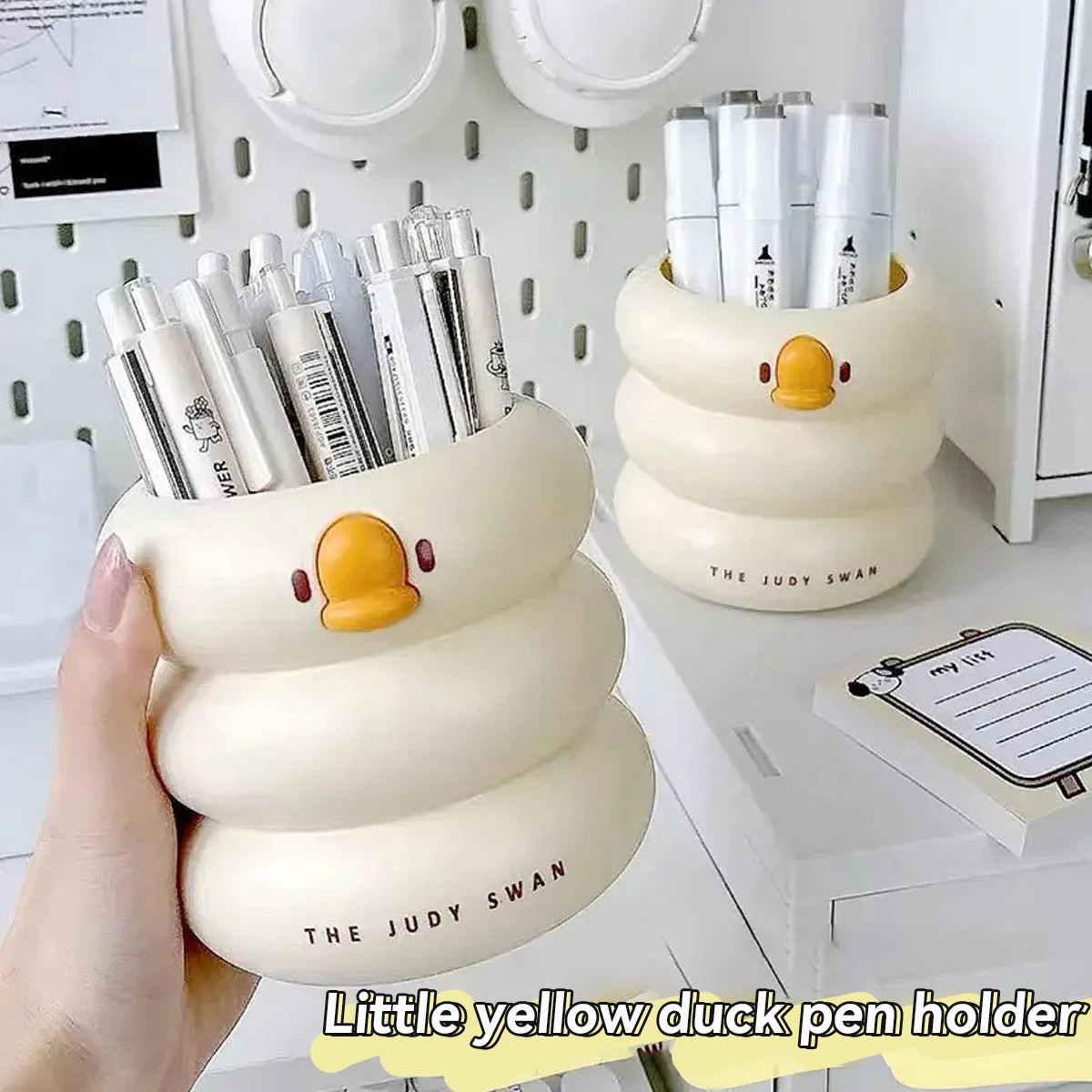 Portalápices kawaii redondo con diseño animado y gran capacidad - imagen 2