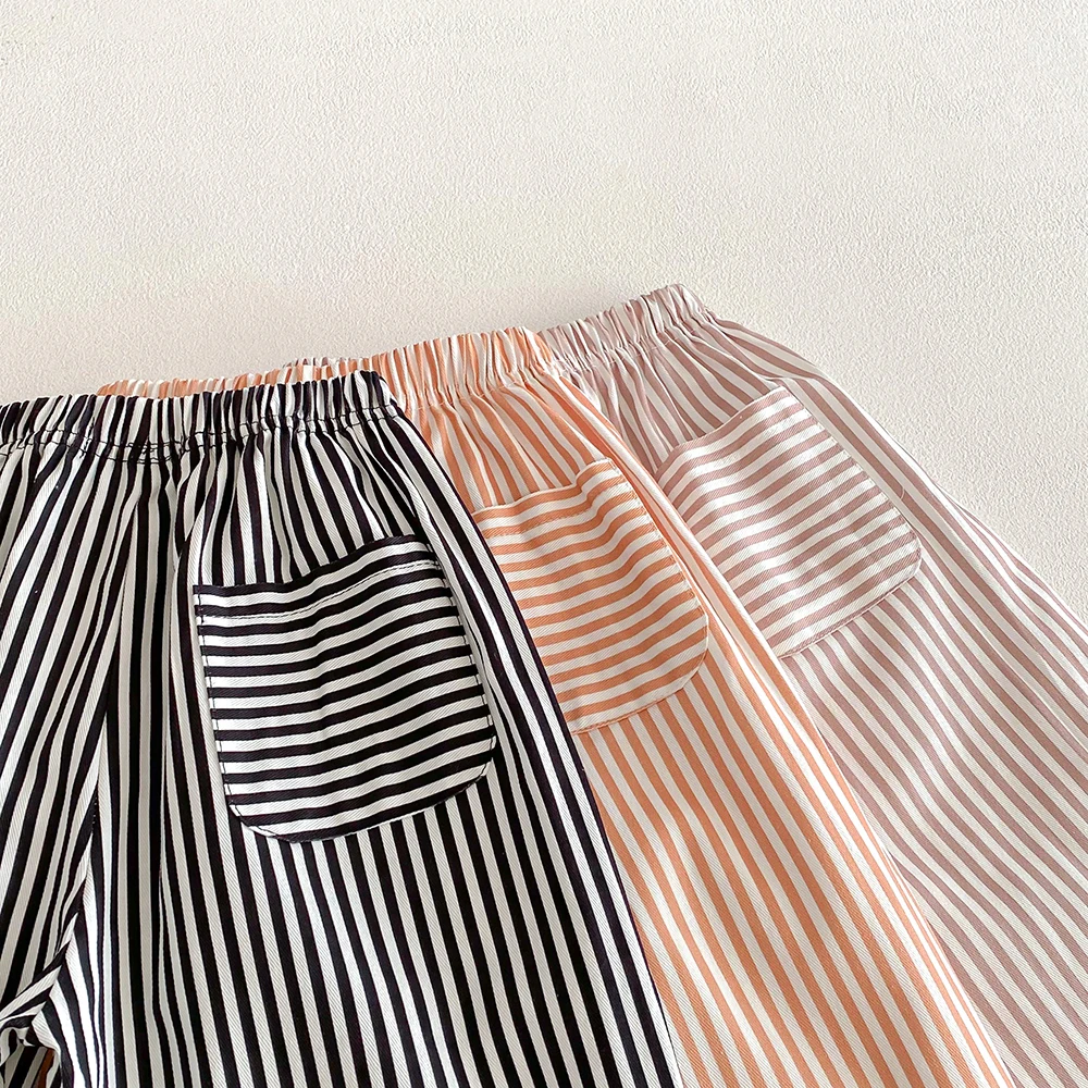 Pantalones de rayas vintage para niños con cintura elástica - imagen 3