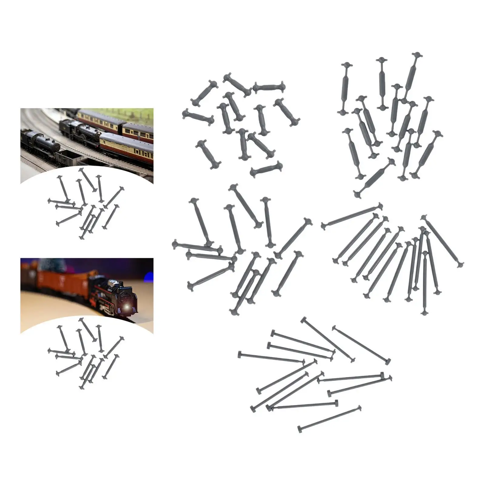 12 Pieces 1:87 HO Scale Motor Drive Rods, Train Model Connecting Rods, Building Train Accessories for Trains DIY Modified