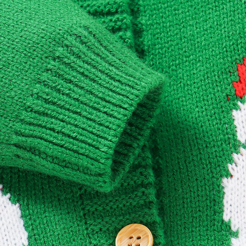 Suéter de Navidad para bebé recién nacido, cárdigan tejido para niños y niñas, ropa de Navidad de manga larga para niño, Tops, jersey, prendas de vestir exteriores bonitas de dibujos animados - imagen 4