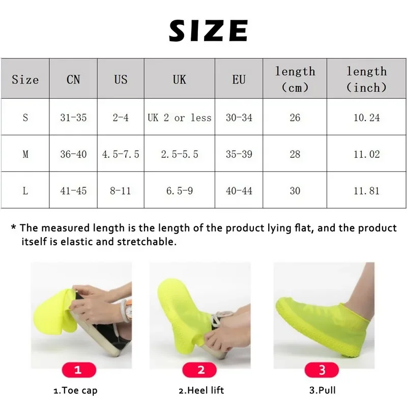 Cubiertas impermeables para zapatos de silicona en uso