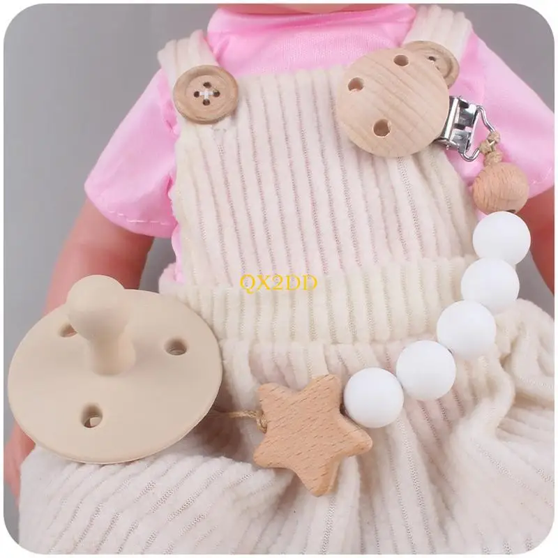 Pacificador QX2D Clips Baby Girl Puppifier Portes Clip silicona con cuentas dentición chaquetas Soporte - imagen 2