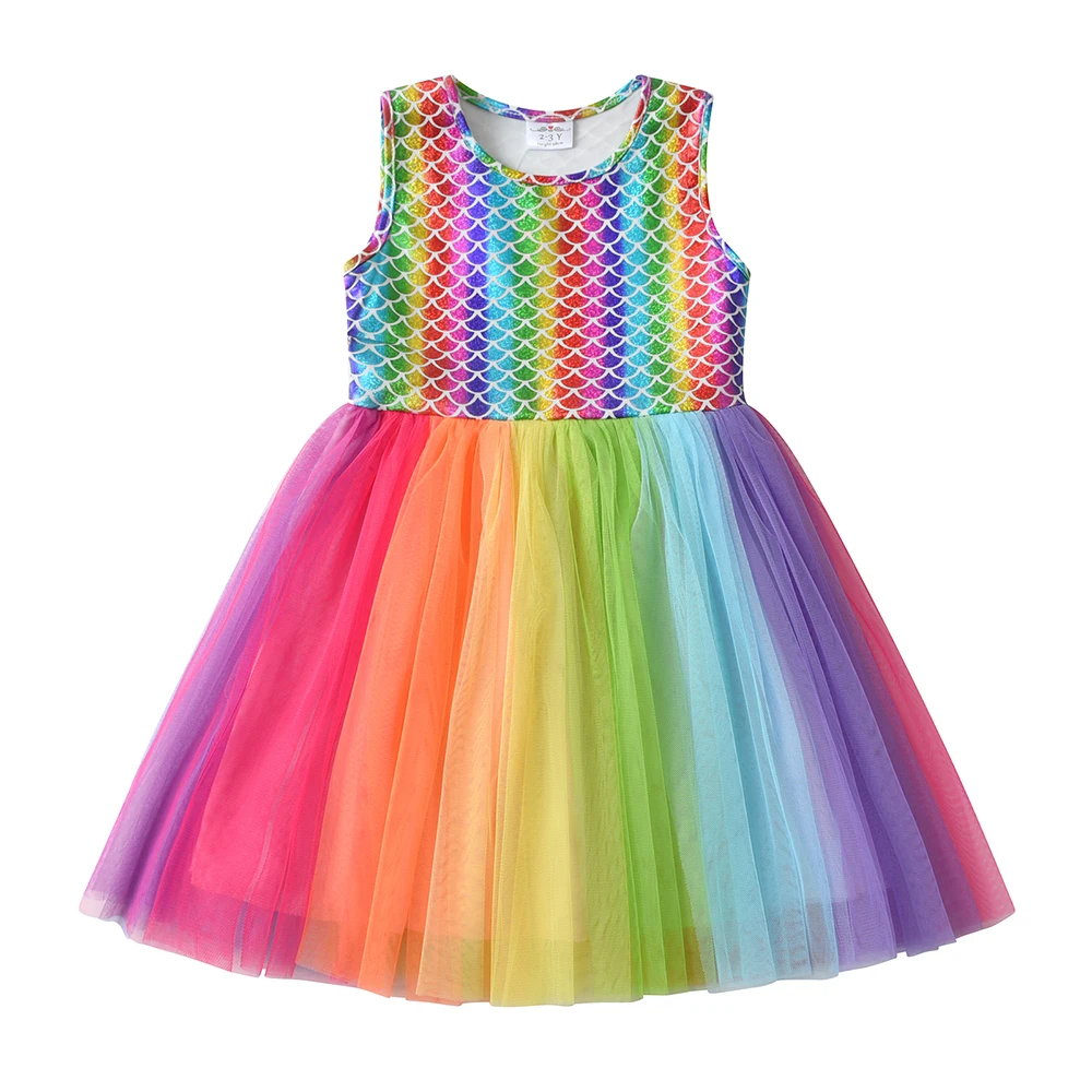 DXTON vestido de verano sin mangas para niñas estilo princesa - imagen 2