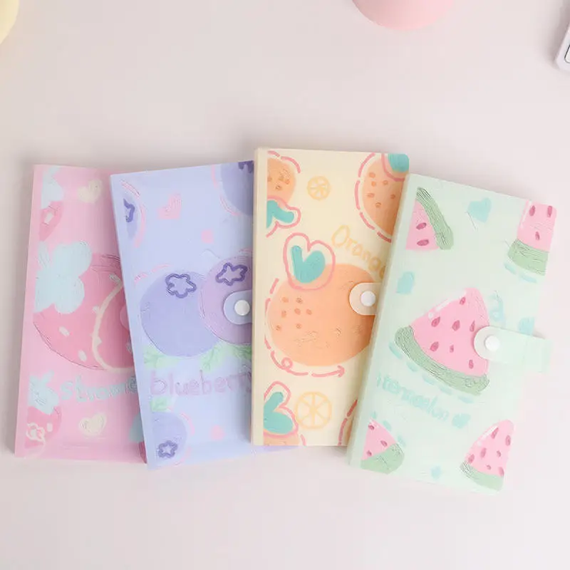 Botón a presión, álbumes de fotos de 3 pulgadas, cubierta de frutas bonitas, tarjetero transparente, pantalla de tarjetas con 240 ranuras para imagen fotográfica - imagen 3