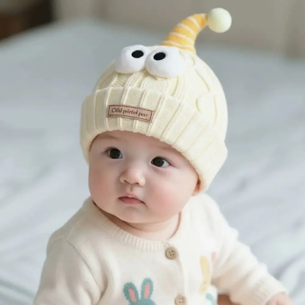 Gorros de invierno suaves a la moda para bebés, gorros cálidos de dibujos animados para niños, gorros de punto informales de ganchillo para niños - imagen 5