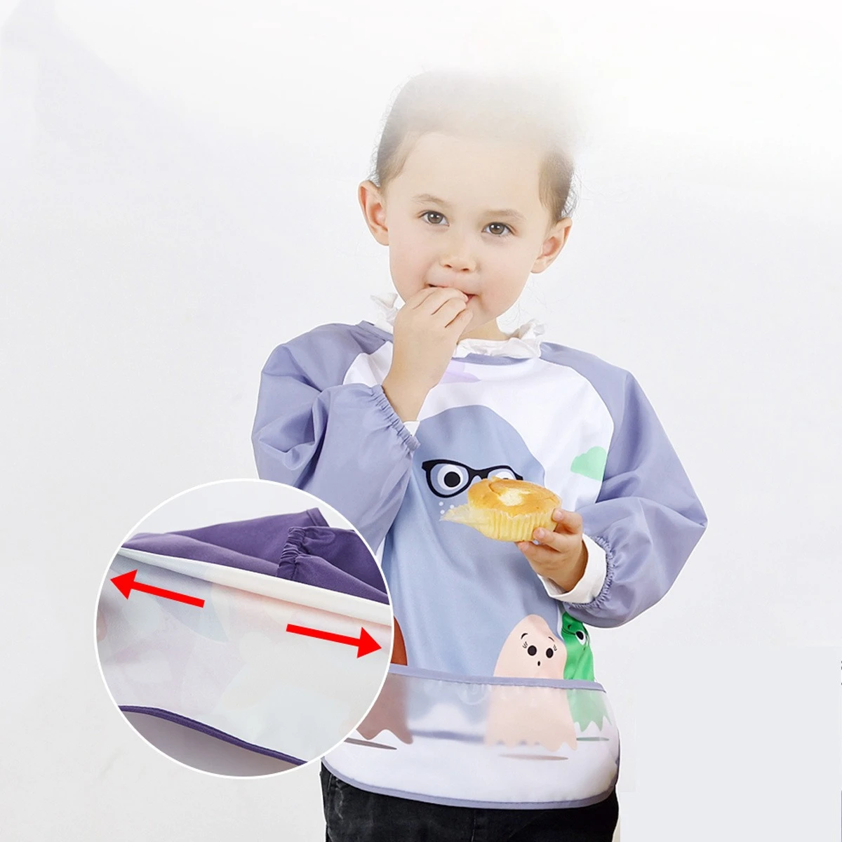 Baberos impermeables de manga larga para bebés y niños pequeños
