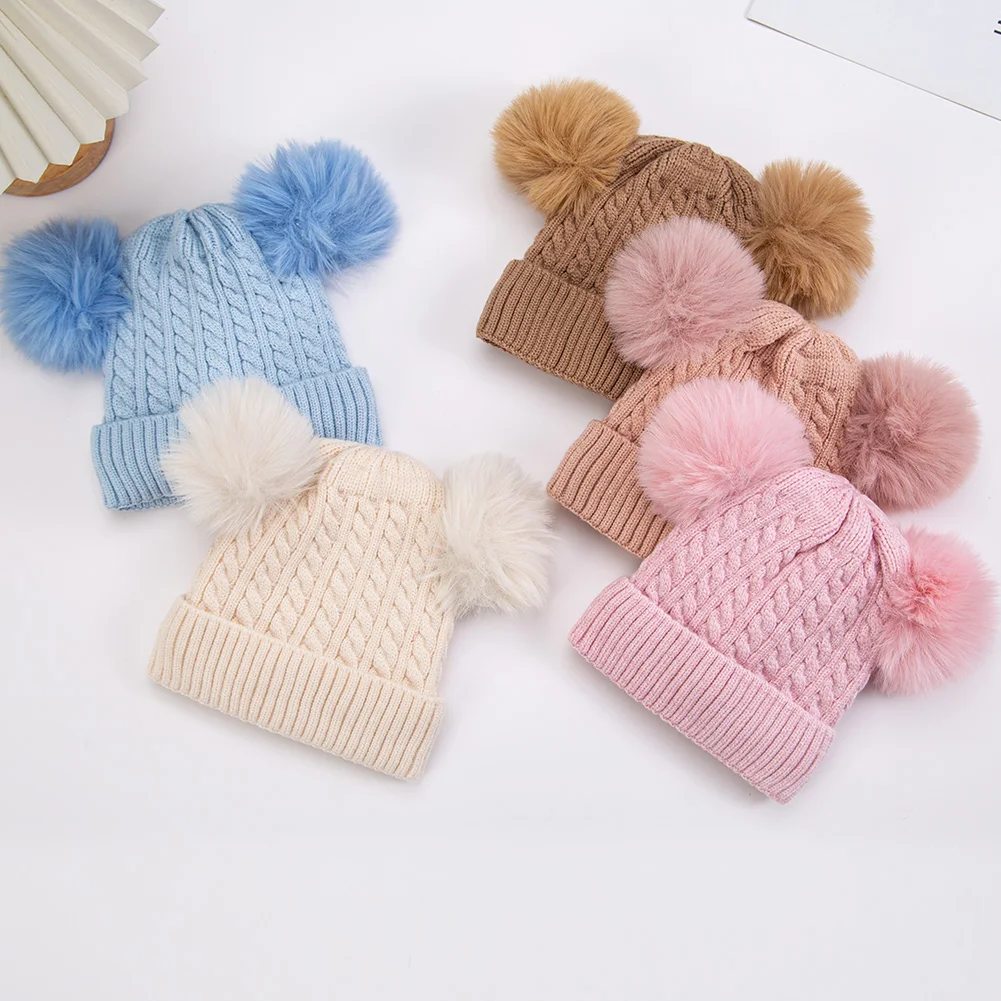 Gorro turbante de punto trenzado con forro polar para bebé invierno - imagen 4