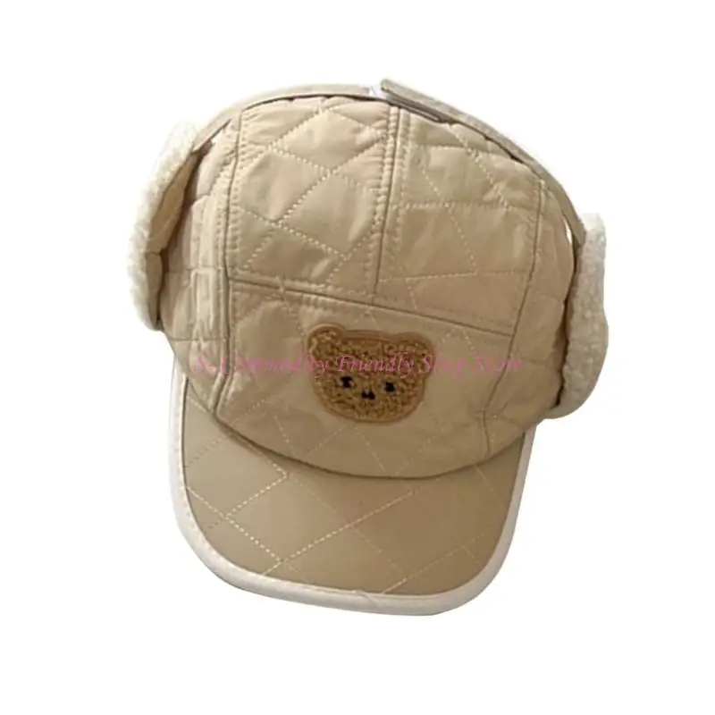 Gorro térmico infantil con orejeras de osito para el frío - imagen 4
