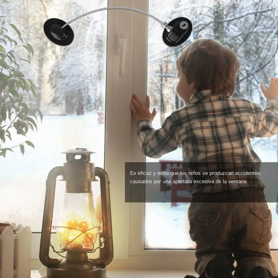 Cerradura de seguridad para niños, protección de Cable de acero inoxidable, cierre de puerta de refrigerador para el hogar, bloqueo de ventana de fijación fuerte - imagen 2