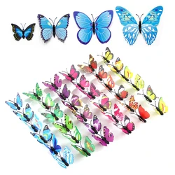 12 unids/pack efecto 3D pegatina de mariposa pegatina magnética para pared de refrigerador PVC arte moderno calcomanía decoración del hogar regalo creativo ZYF