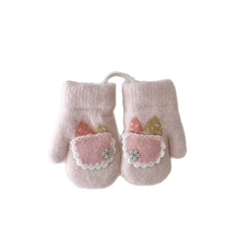 Manoplas de conejo para niña con cordón antipérdida - imagen 4
