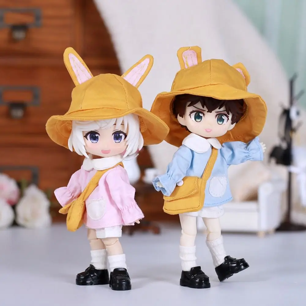 Ropa para muñeca Obitsu 11: sombrero pescador y orejas de oso