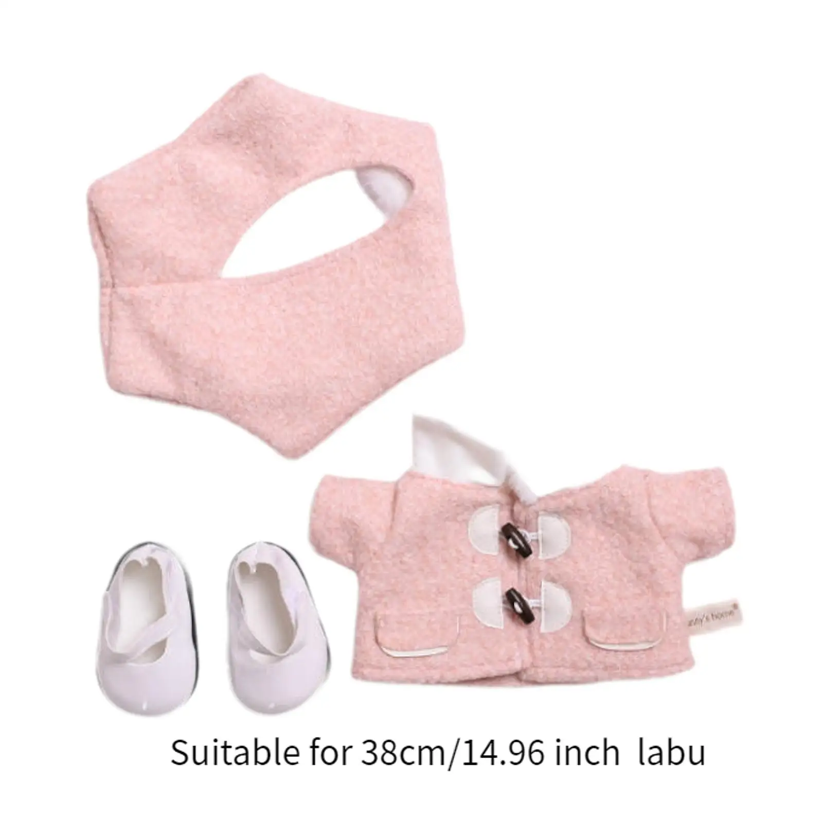 Stuffed Doll Coat Headwear and Shoes DIY Photo Props Costumes for 38cm Dolls