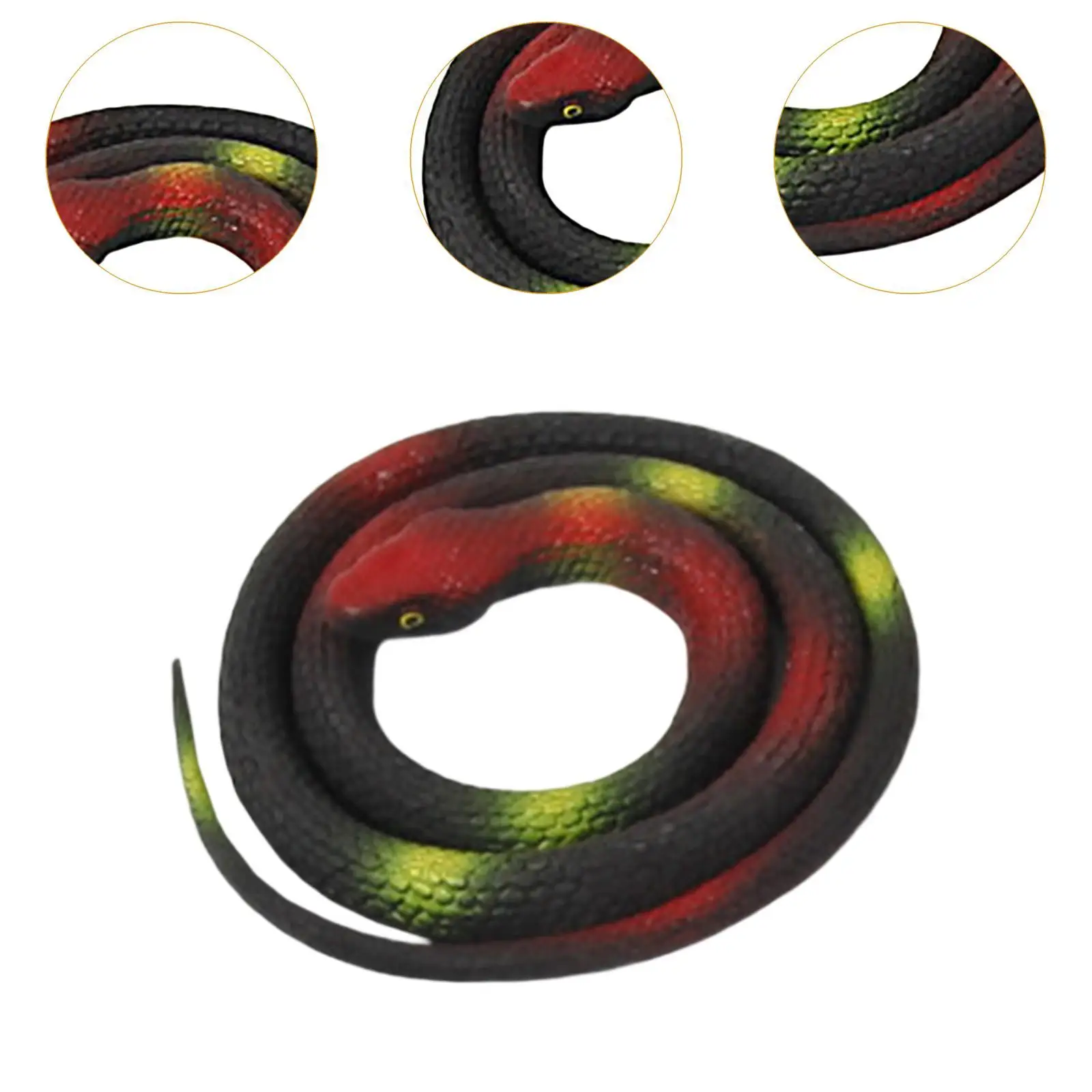 Soft Rubber Snake Figure Reptile Figures Jungle Animal Model Realistic Wildlife Animal Statue Halloween Party Favors Photo Props