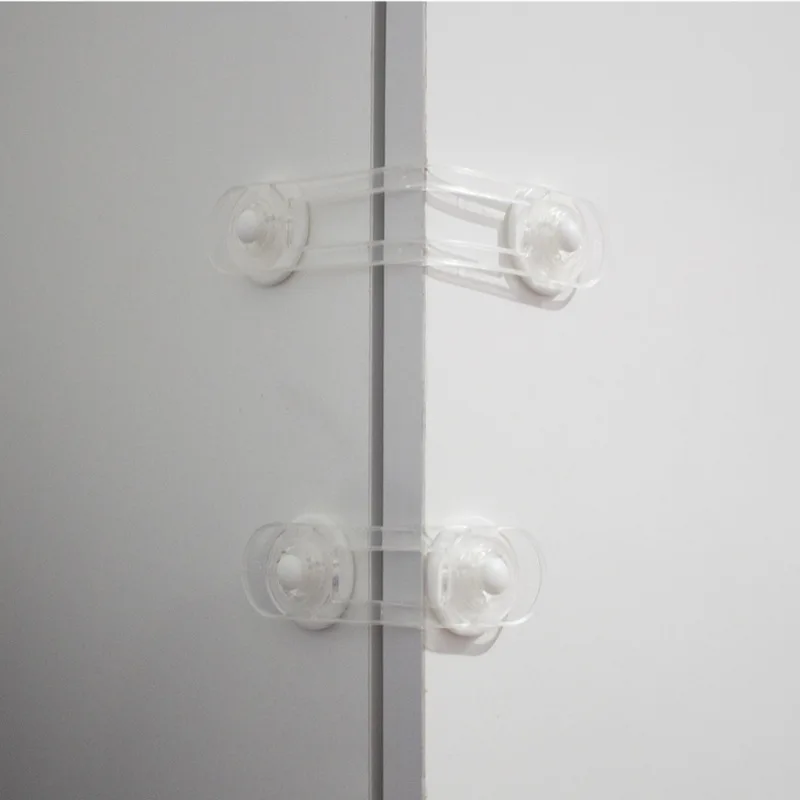Cerraduras de seguridad para cajones para bebés, transparentes y ajustables, para gabinetes/cajones, evitan el pellizco de los niños, 10 Uds. - imagen 3