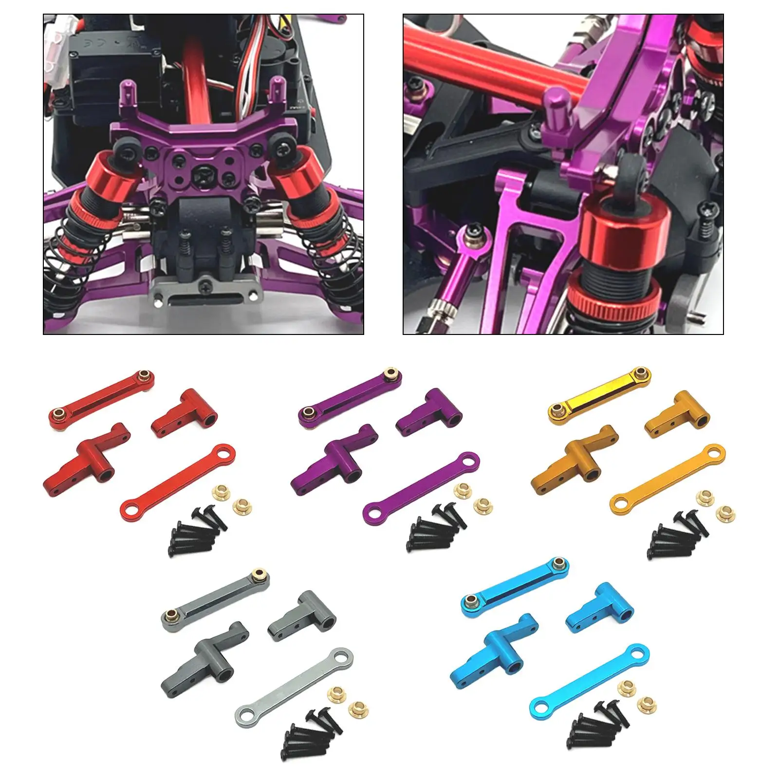 RC Car Steering Kits Spare Part Aluminium Alloy Upgrade Parts for 1/14 Scale 14209 14210 RC Model Car Accessories Modification