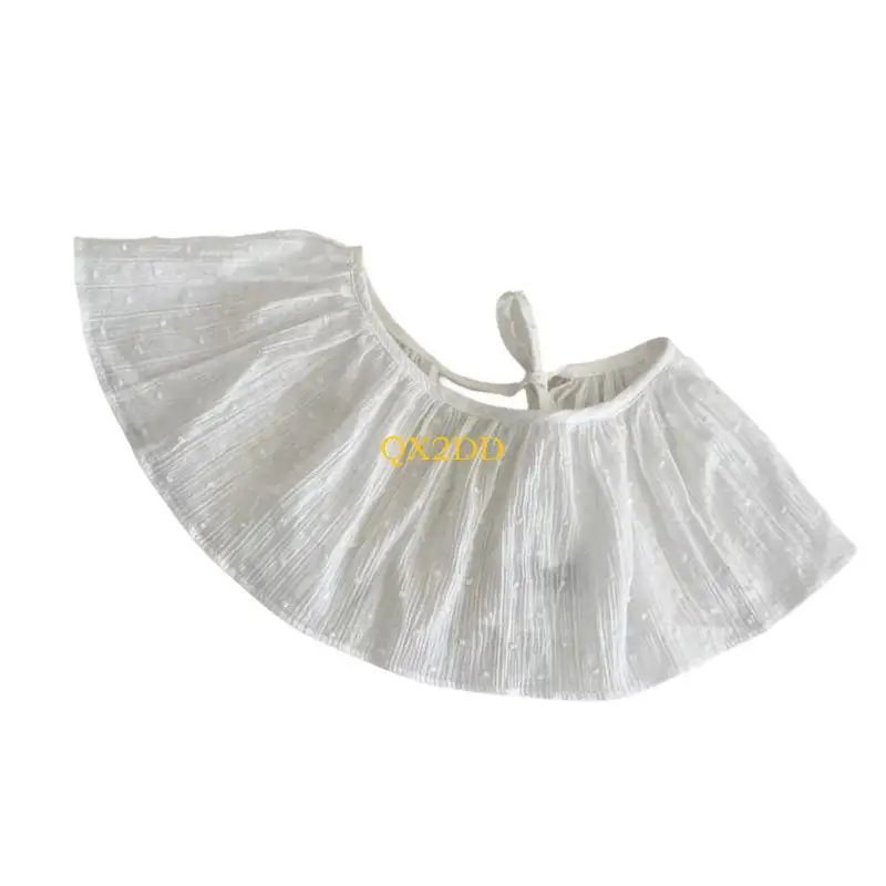 QX2D Baby Fart Cortina 2025 Verano Niñas Falda Color Sólido Delantal con Cordones - imagen 2