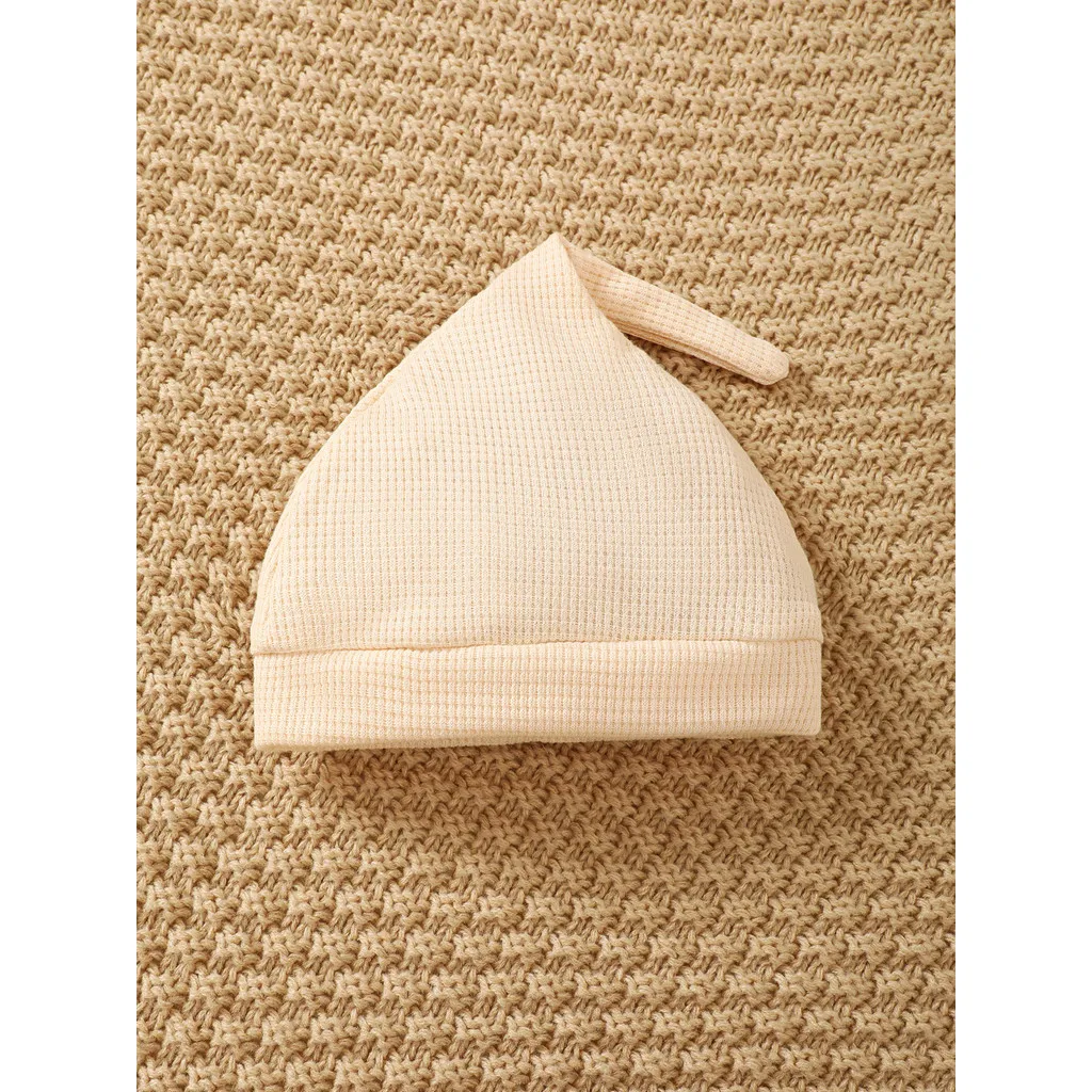 Conjunto de ropa para bebé recién nacido de 0 a 6 meses, mono de manga larga de Color sólido con sombrero, ropa suave infantil de estilo Simple a la moda - imagen 4