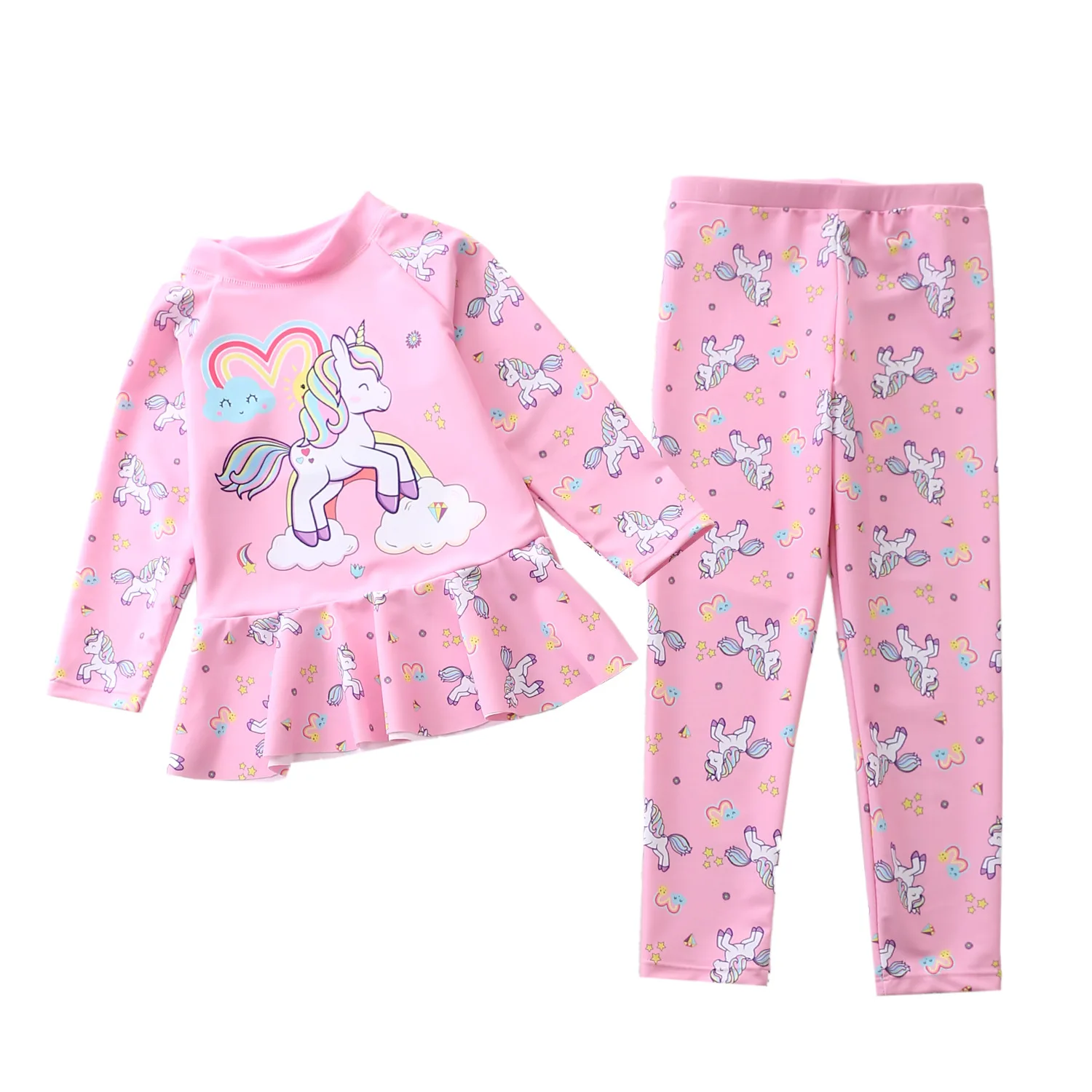 Traje de baño infantil dos piezas manga larga con protección solar - imagen 4