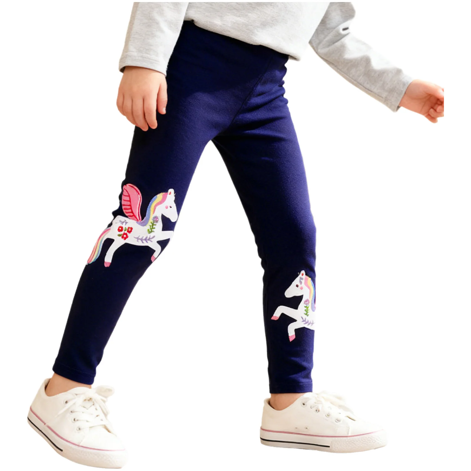 Mallas de algodón para niña con bordado floral y cintura elástica - imagen 4