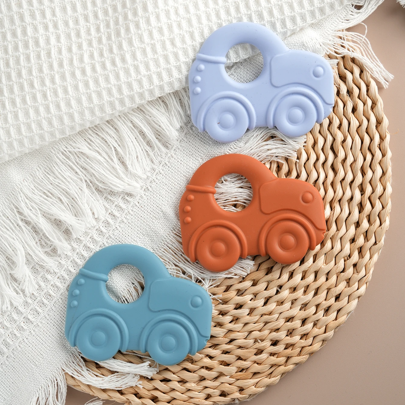 Mordedor de silicona para coche para niños, 1 Uds., sin BPA, juguete para masticar para bebés de dibujos animados, juguete para aliviar la dentición sensorial relajante para recién nacidos