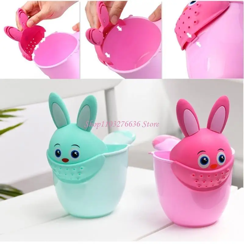 R6FD Bath Bath Waterfall Enjugar champú Copa enjuague en enjuague linda ducha dibujos dibujos animados para cuchara - imagen 3